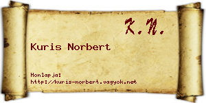 Kuris Norbert névjegykártya
